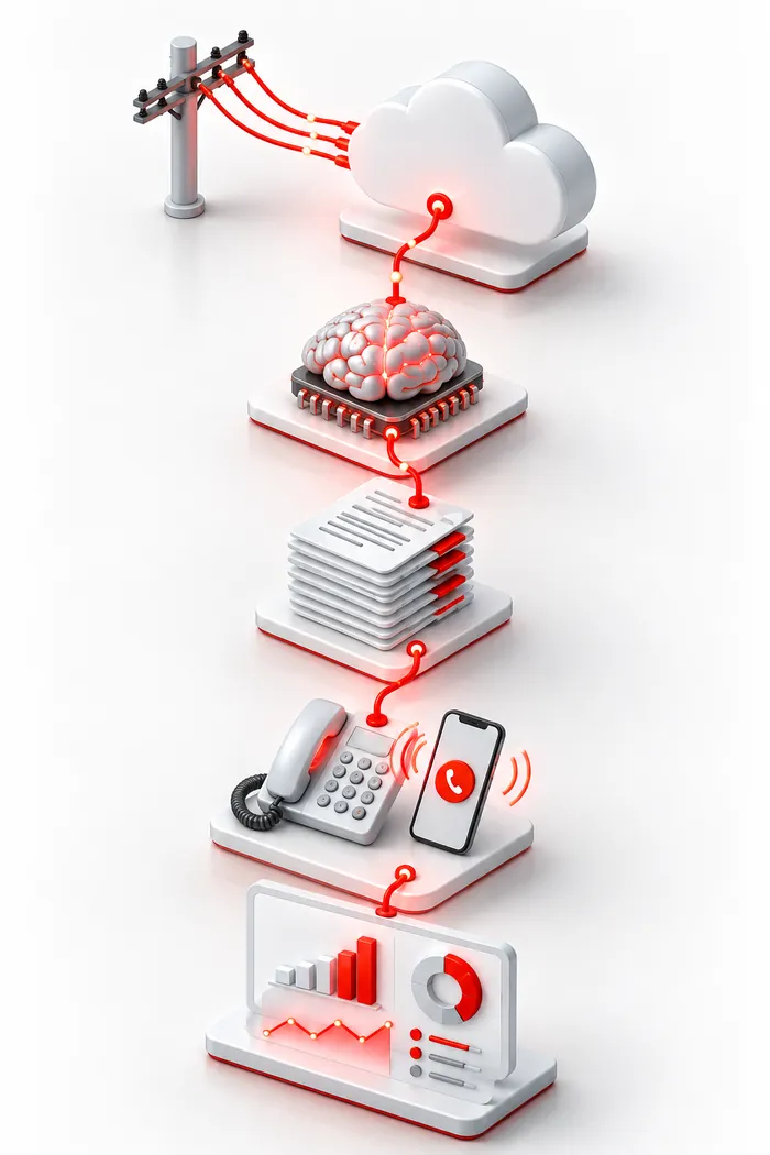 From phone line to AI agent, knowledge base, live calls and analytics